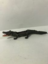 Cold painted bronze figure of a Crocodile approximately 22cm in length