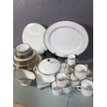 Quantity of Royal Worcester bone China , in white with gilt rim decoration, 5 dinner plates, 6 lunch