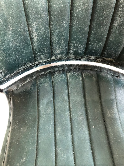 Contemporary style metal framed arm chair with blue green leather upholstery matches previous 2 lots - Image 4 of 11