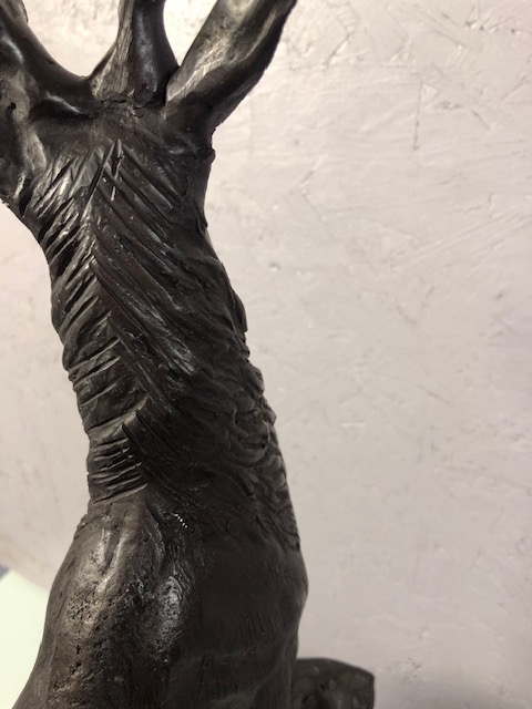 Large bronze stag on a marble base facing Right approximately 73cm high - Image 12 of 19