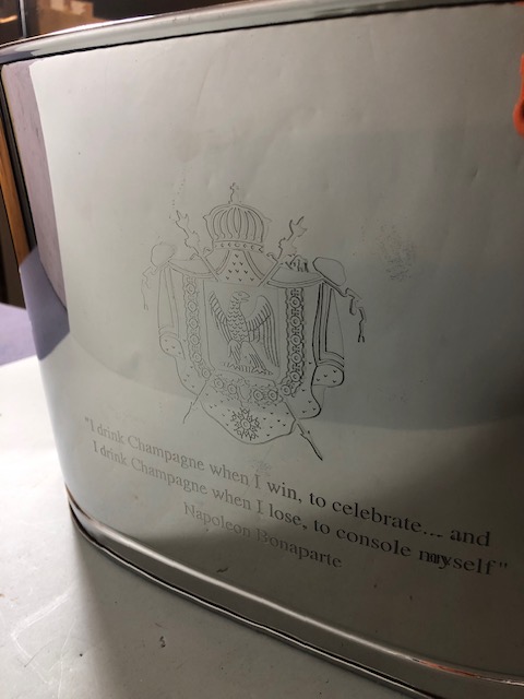 Champagne Ice bucket with inscription by Lily Bollinger approximately 43 x 28 x 26cm - Image 3 of 5