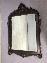 Reproduction Victorian style over mantel mirror with beveled glass approximately 72 110 cm