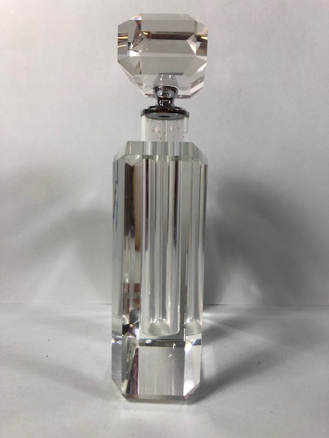 Art Deco style large glass perfume bottle approximately 26cm high - Image 8 of 8