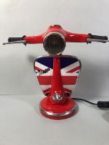 Vespa table lamp in the shape of a scooter front approximately 34cm high