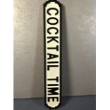 Wooden sign COCKTAIL TIME approximately 84cm long