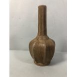 Chinese ceramic vase of fluted design, kiln marks to base approximately 21cm high