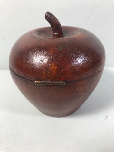 Wooden apple shaped tea caddy approximately 12cm high - Image 5 of 5