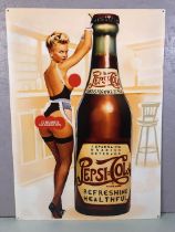 Retro metal sign Pepsi Cola Girl approximately 50 x 70 cm