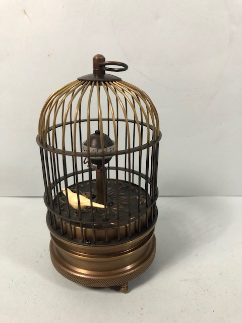 Antique style bird cage clock approximately 14cm high - Image 2 of 4