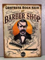 Retro metal sign Barbers shop approximately 50 x 70 cm