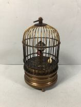 Antique style bird cage clock approximately 14cm high