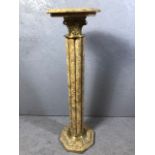 Marble and bronze Corinthian display column approximately 100cm high the octagonal top approximately