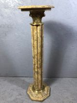 Marble and bronze Corinthian display column approximately 100cm high the octagonal top approximately