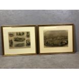 Antique prints in matching modern frames, relating to the Isle of Man, Opening of the Isle of Man