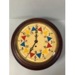 RAF style dispatch wall clock wooden case with painted dial (not tested)