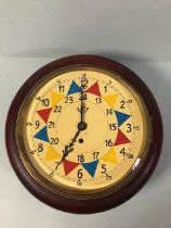 RAF style dispatch wall clock wooden case with painted dial (not tested)