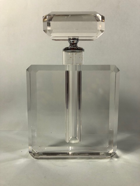 Art Deco style large glass perfume bottle approximately 26cm high