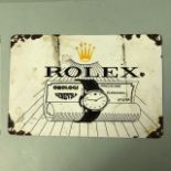 Enamel; on metal Rolex advertising sign approximately 30 x 20cm