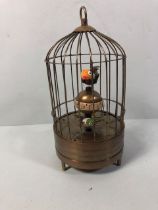 Brass Bird cage clock approximately 20cm high