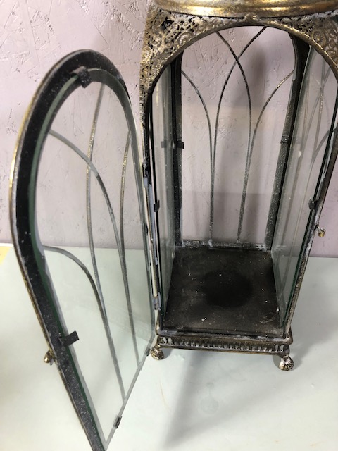 Ornate metal framed square lantern approximately 67cm high - Image 7 of 7