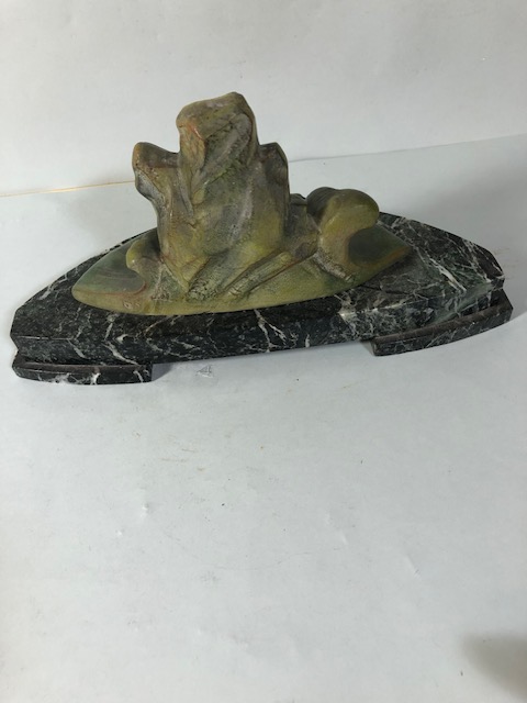 Continental art Deco mantel figure of a flying bird on marble base approximately 42 x 39 cm - Image 6 of 10