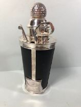 Cocktail shaker with utensils in the shape of a golf caddy approximately 32cm high