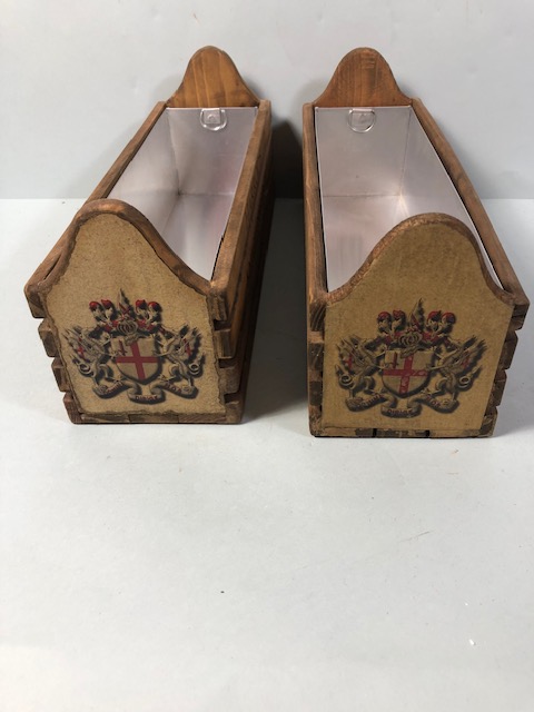 Pair of wooden Harrods style window ledge planter or pot holders each approximately 35 x 12 x 15cm - Image 4 of 5