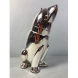 Art Deco style cocktail shaker in the shape of a bear approximately 26cm high