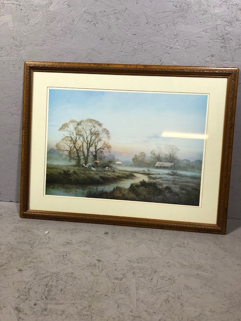 Reproduction Landscape print framed and glazed approximately 66 x 50cm