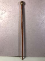 Walking stick toped with 4 face brass buddha head