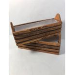 Pair of wooden Harrods style window ledge planter or pot holders each approximately 35 x 12 x 15cm