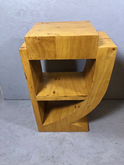 Pair of Art Deco style Bur Maple bedside or occasional tables with single drawer and shelf each - Image 7 of 16