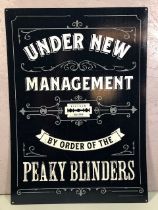 Retro metal sign Peaky Blinders approximately 70 x 50cm