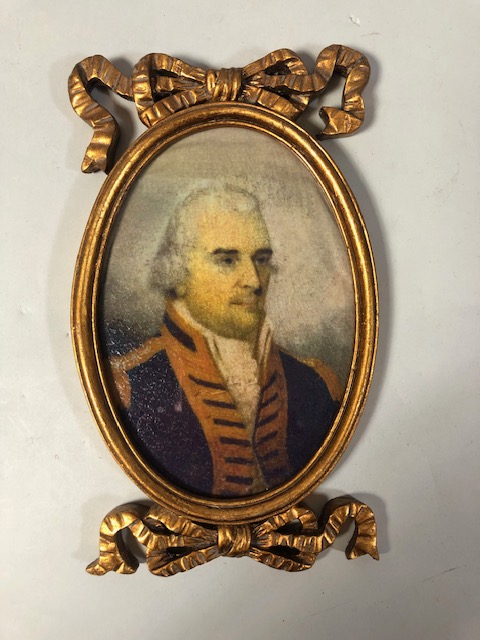 Pair of oval miniature portraits in ornate gilt frames approximately 14 x 22cm - Image 2 of 7