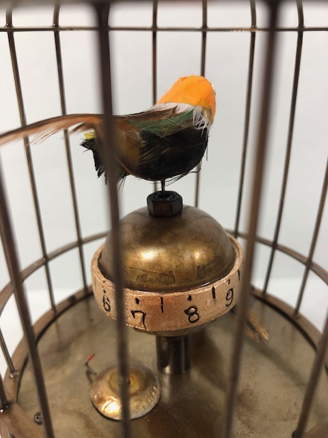 Brass Bird cage clock approximately 20cm high - Image 4 of 5