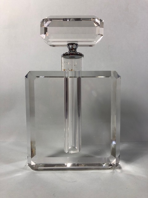 Art Deco style large glass perfume bottle approximately 26cm high - Image 7 of 8