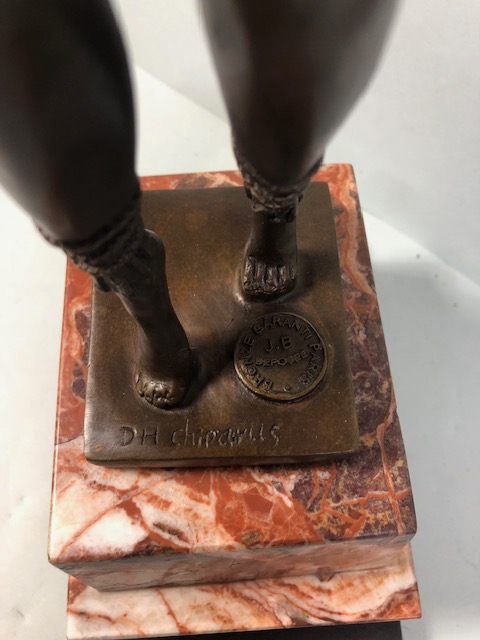 Art Deco style bronze figure of a dancing woman on a marble base approximately 46cm high - Bild 3 aus 6