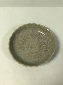 Chinese Han dynasty style green glazed lotus bowl approximately 17cm across