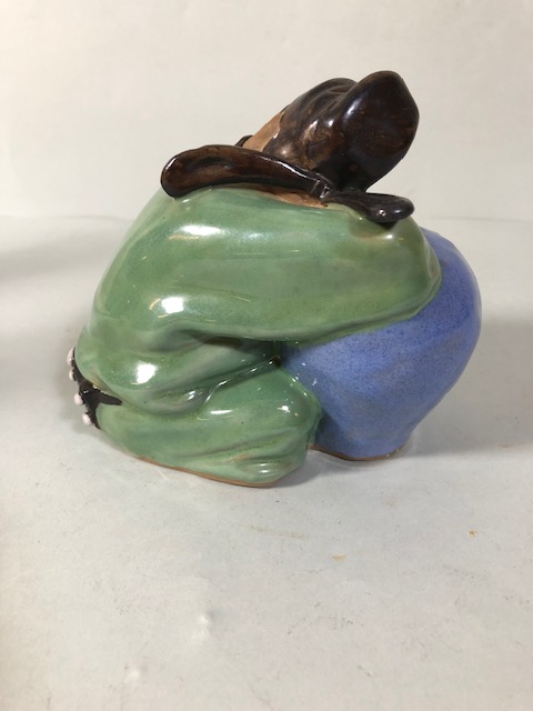 Chinese style figure of a man asleep on a vase approximately 12cm high - Image 3 of 6