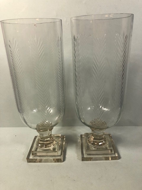 Victorian Colonial style glass tealight lanterns approximately 40cm high