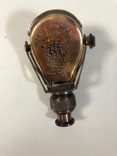 Brass ship style compass in a display box, brass pocket telescope in display box and a fold out - Image 5 of 10