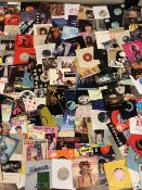 Vintage Vinyl records, collection of 200+ 45rpm singles from various artists Rock and pop and dance,