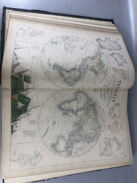 Antique Atlas books, The Royal Illustrated Atlas of Modern Geography by Dr Norton Shaw, part leather - Image 8 of 25