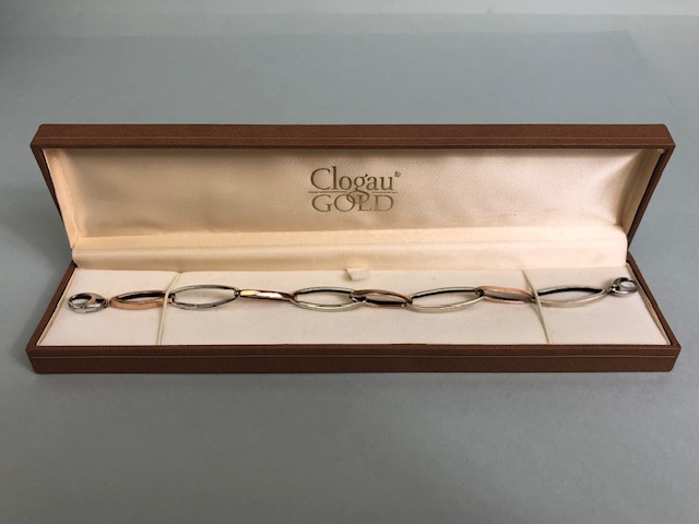 Welsh two colour Clogau Gold bracelet of elongated oval links, marked Clogau with a dragon, 16.6g - Image 8 of 10