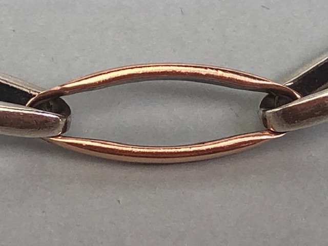 Welsh two colour Clogau Gold bracelet of elongated oval links, marked Clogau with a dragon, 16.6g - Image 5 of 10