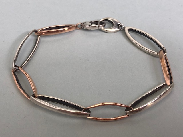 Welsh two colour Clogau Gold bracelet of elongated oval links, marked Clogau with a dragon, 16.6g - Image 4 of 10