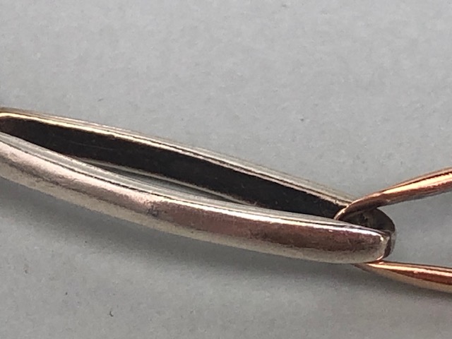 Welsh two colour Clogau Gold bracelet of elongated oval links, marked Clogau with a dragon, 16.6g - Image 6 of 10