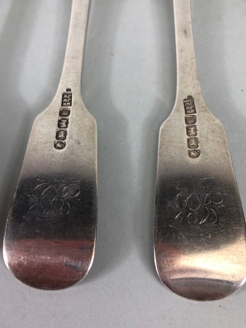 Collection of hallmarked silver dining forks various years and makers (5) approx 320g - Image 4 of 7