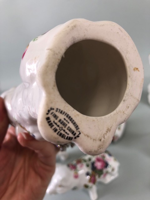 Collectable china figures of various animals each one decorated with flowers 14 in total - Image 13 of 15