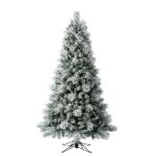 1 BOXED 6FT 6 INCH (1.9M) PRE-LIT FLOCKED & GLITTER ARTIFICIAL CHRISTMAS TREE WITH 500 COLOUR